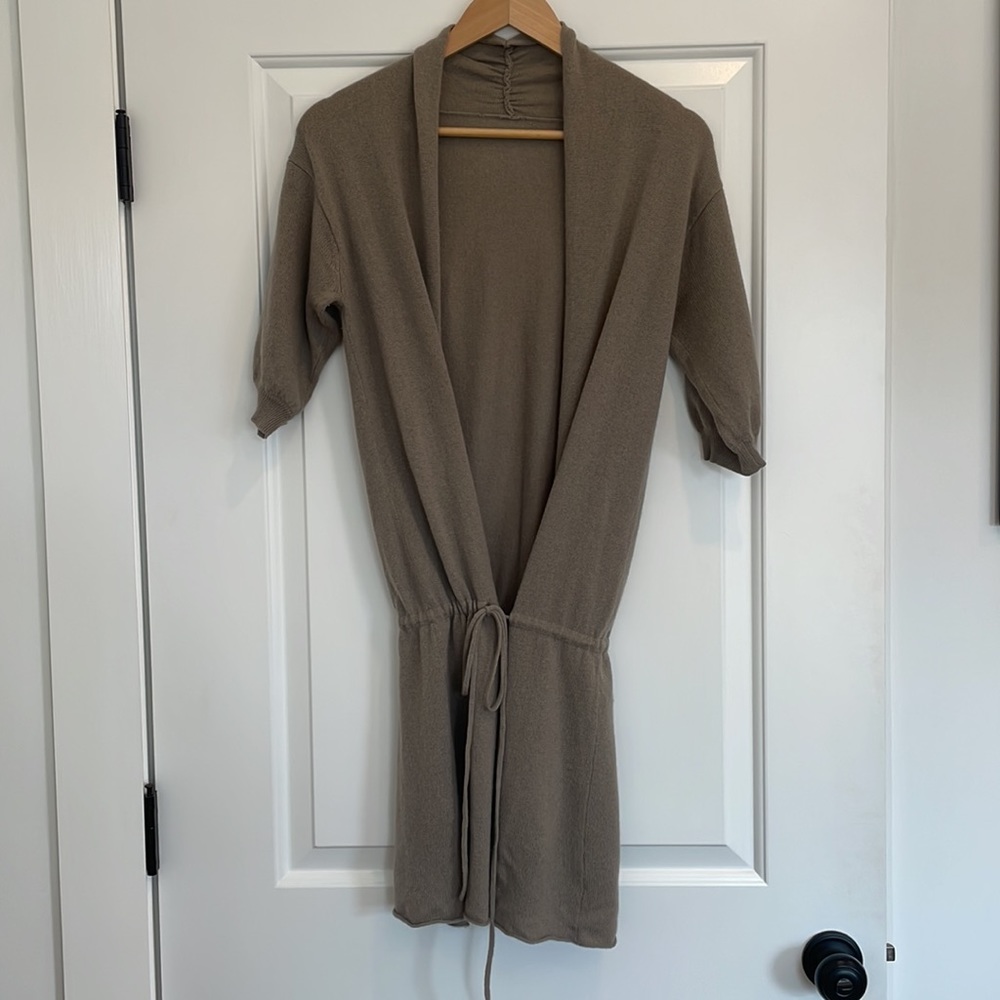 White + Warren Cashmere Cardigan with tie